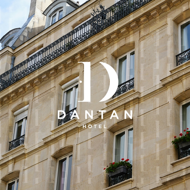façade d'hôtel parisien, création de marque pour un hôtel, agence branding lyon